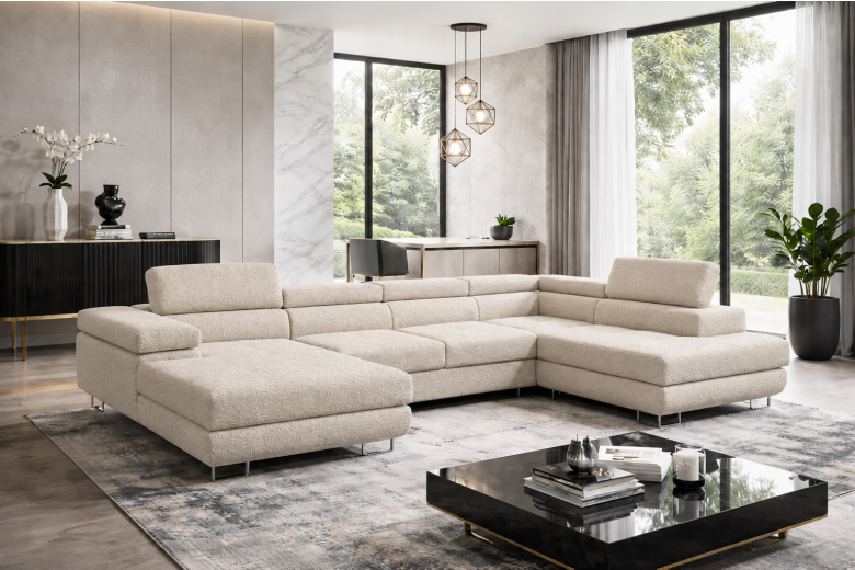 U shape sofa - Anton (Pull-out bed with storage box)