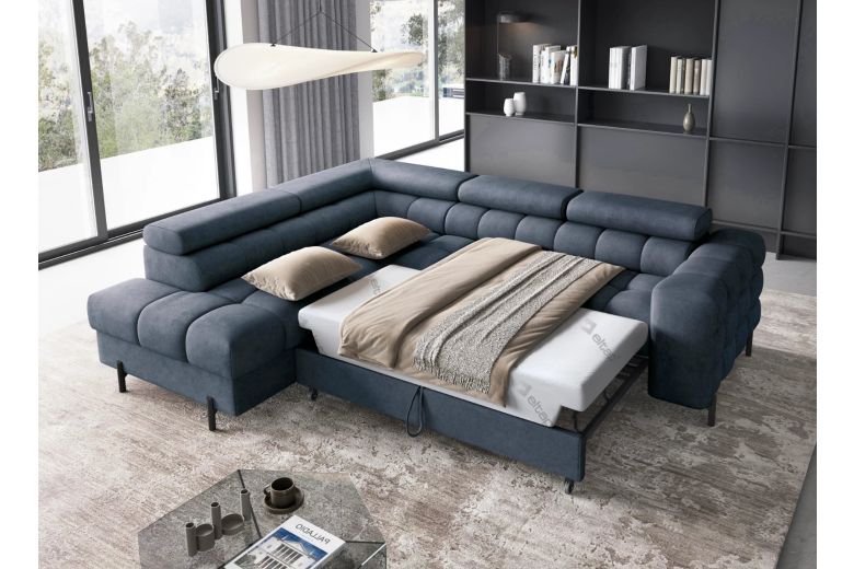 Corner sofa - Ferucce (Pull-out bed with storage box)