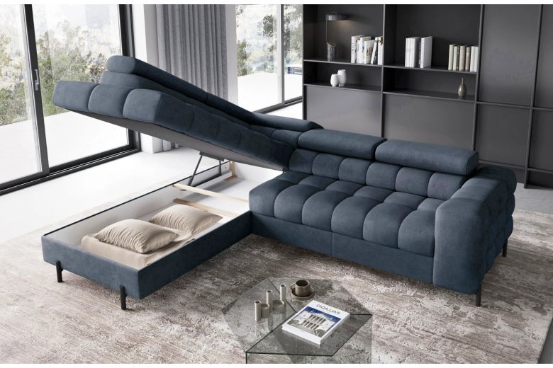 Corner sofa - Ferucce (Pull-out bed with storage box)