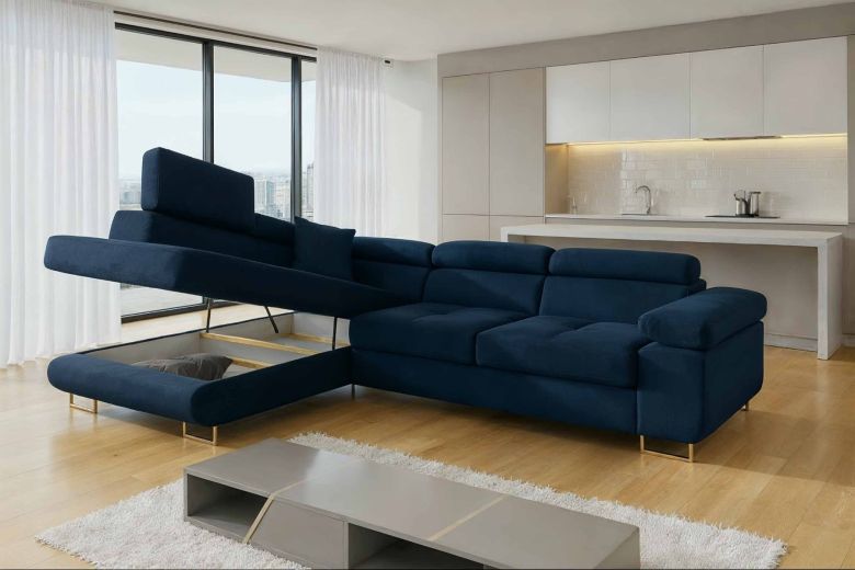 Corner sofa - Anton (Pull-out bed with storage box)