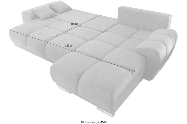 Corner sofa - Antone (Pull-out bed with storage box)