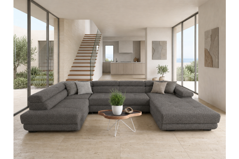 U shape sofa - Anton (Pull-out bed with storage box)