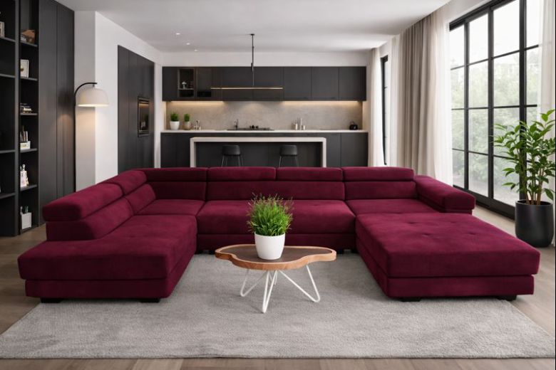 U shape sofa - Armando (Pull-out bed with storage box)