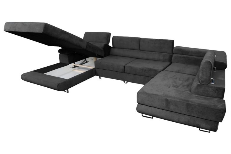 U shape sofa - Anton (Pull-out bed with storage box)