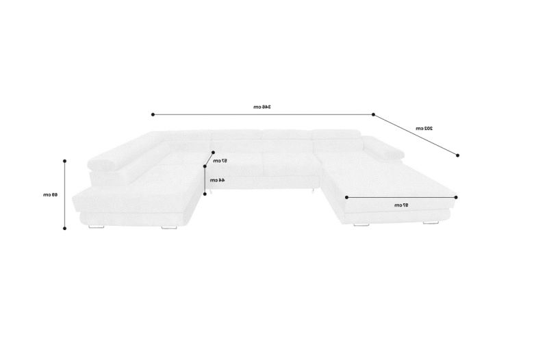 U-образный диван - Anton (Pаскладной с ящиком для белья)