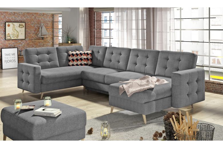U shape sofa - Asgard U-P (Pull-out with storage box)