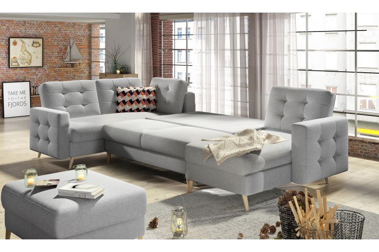 U shape sofa - Asgard U-P (Pull-out with storage box)