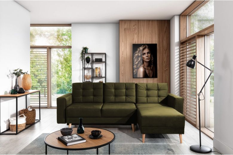 Угловой диван - Asgard L-P (Pаскладной с ящиком для белья)