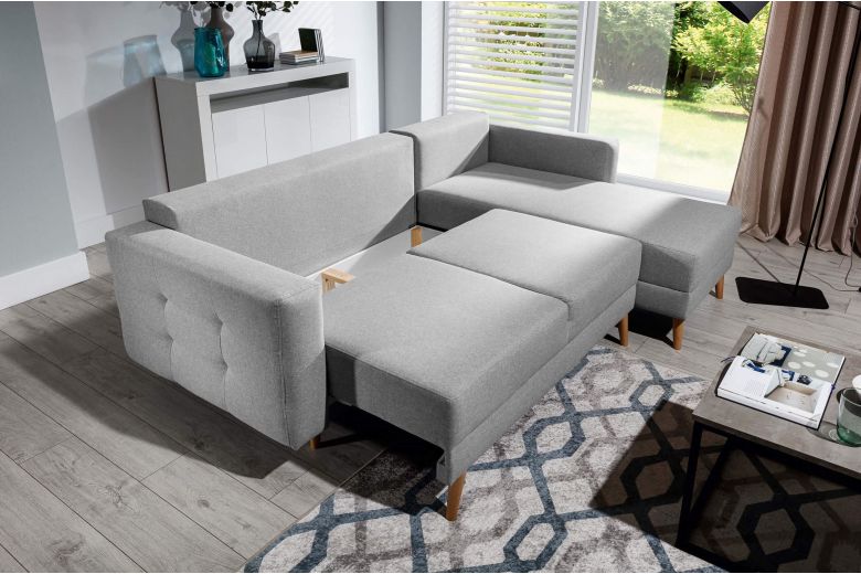 Угловой диван - Asgard L-P (Pаскладной с ящиком для белья)