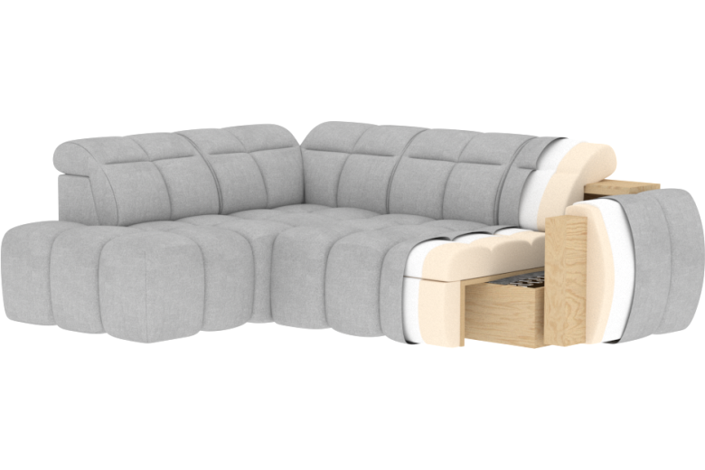 Corner sofa - Falconn (Pull-out bed with storage box)