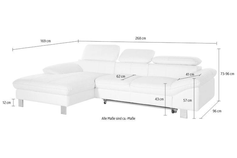 Leather corner sofa - Driver (Pull-out with storage box)