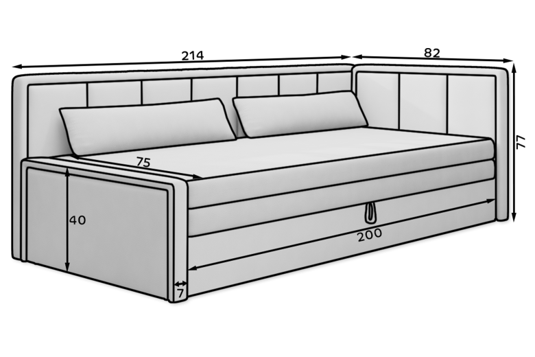 Раскладной диван - Fulgeo (Pаскладной с ящиком для белья)