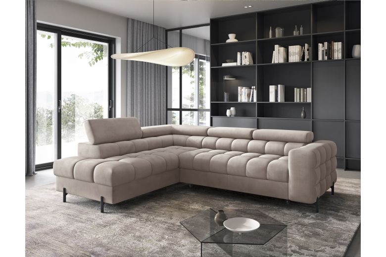 Corner sofa - Ferucce (Pull-out bed with storage box)