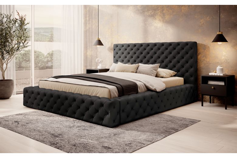 Upholstered bed 160x200 - Bed Princce (With storage box)