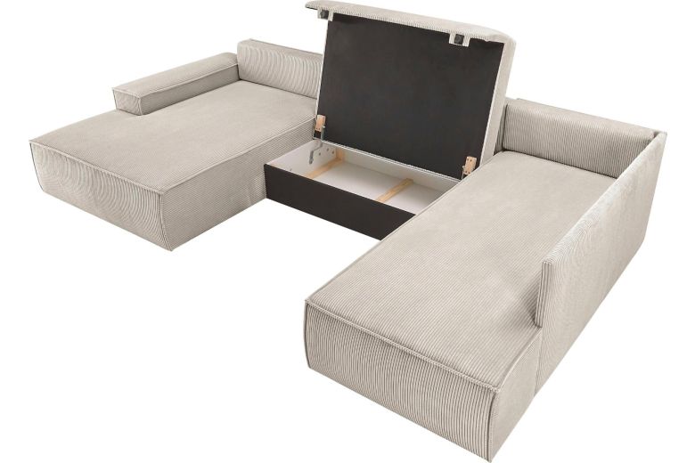 U shape sofa - Sherwood (Pull-out bed with storage box)