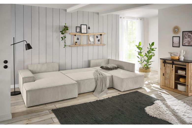 U shape sofa - Sherwood (Pull-out bed with storage box)