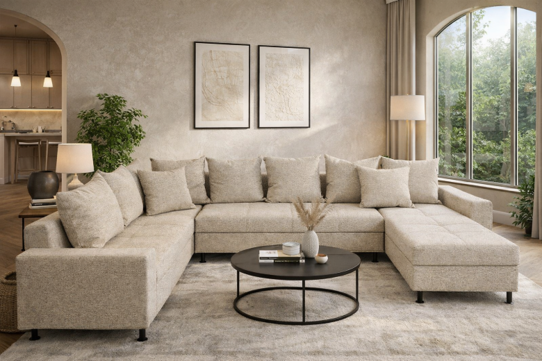 U-образный диван - Toscana I (Pаскладной с ящиком для белья)