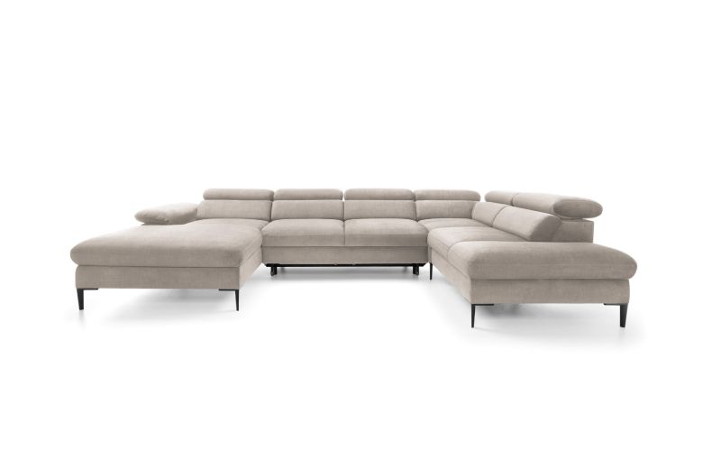 U shape sofa - Blues (Pull-out bed with storage box)