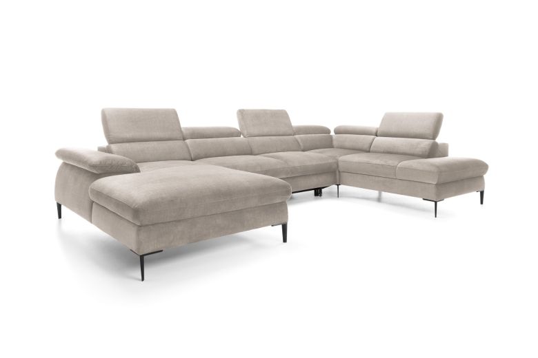 U shape sofa - Blues (Pull-out bed with storage box)