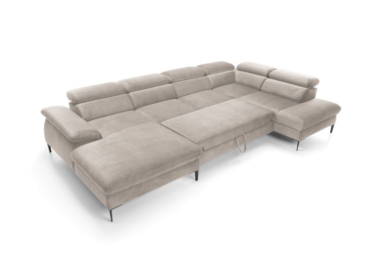 U shape sofa - Blues (Pull-out bed with storage box)