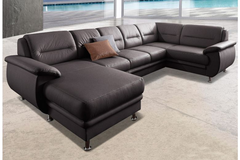 Leather U shape sofa - Mailand (Pull-out)
