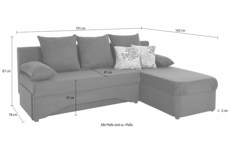 Corner sofa - Peking (Pull-out with storage box)