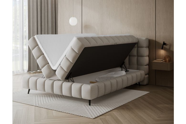 Boxspring bed 180x200 - Sabeno (Pull-out bed with storage box)