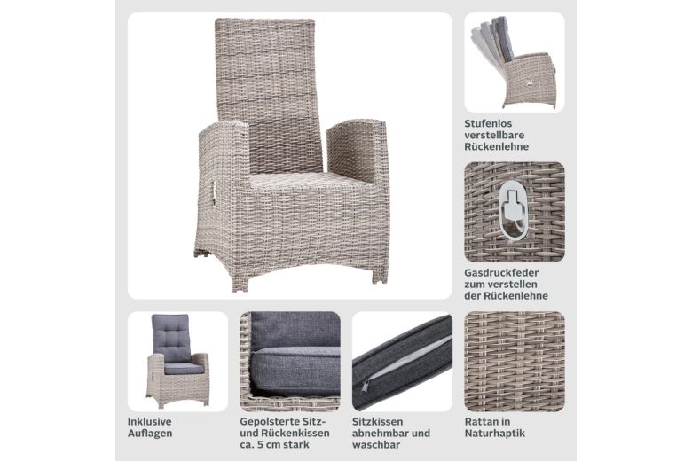 Outdoor Recliner Chair - Monaco