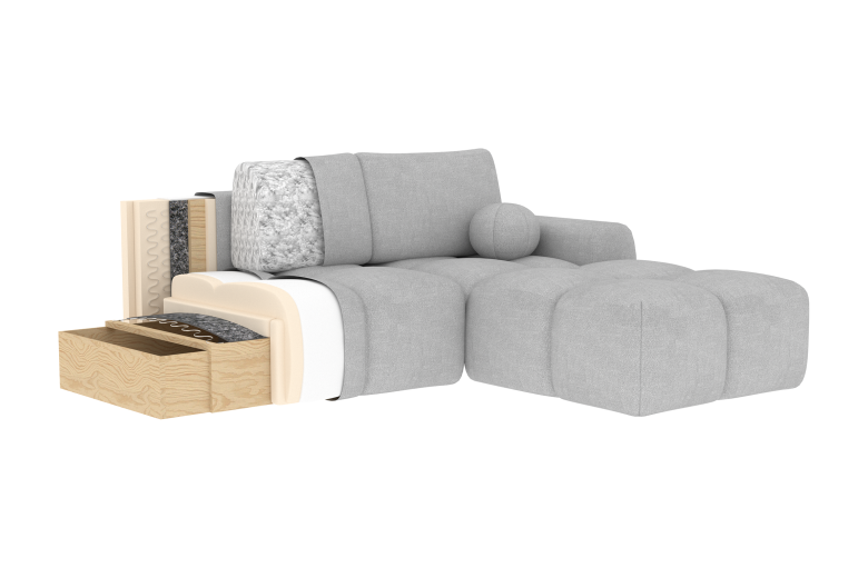 Corner sofa - Vittario (Pull-out bed with storage box)