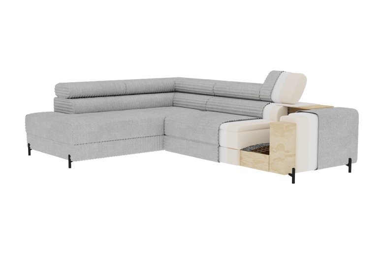 Corner sofa - Colesio (Pull-out bed with storage box)