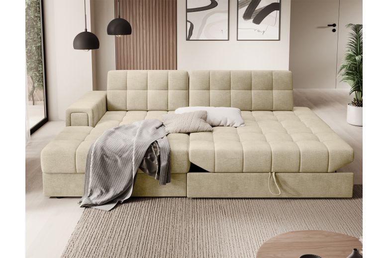 Corner sofa - Blezalt (Pull-out bed with storage box)