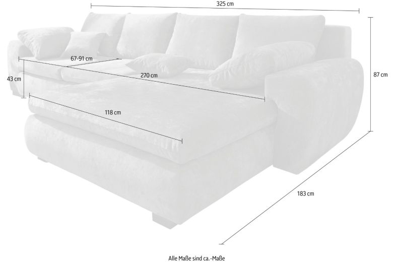 Corner sofa - Cara Mia (Pull-out bed with storage box)