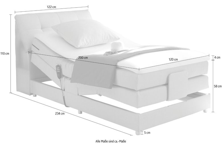 Boxspring bed 120x200 - Carpino
