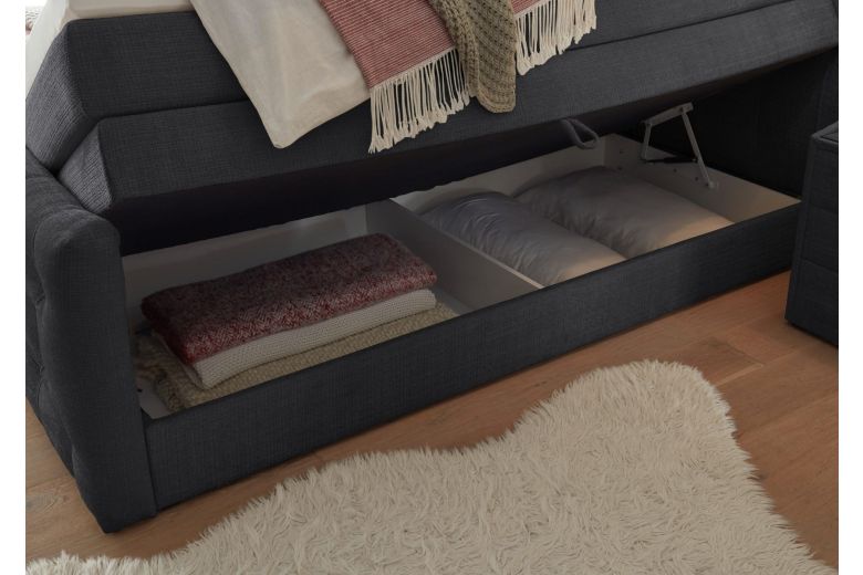 Boxspring bed 160x200 - Cashfield (With storage box)