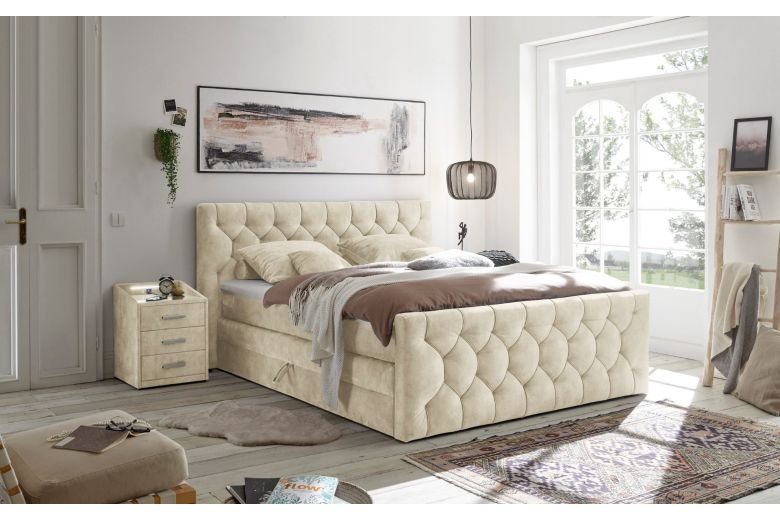 Boxspring bed 180x200 - Cashfield (With storage box)