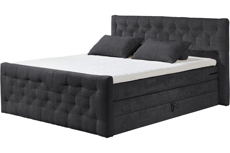 Boxspring bed 160x200 - Cashfield (With storage box)