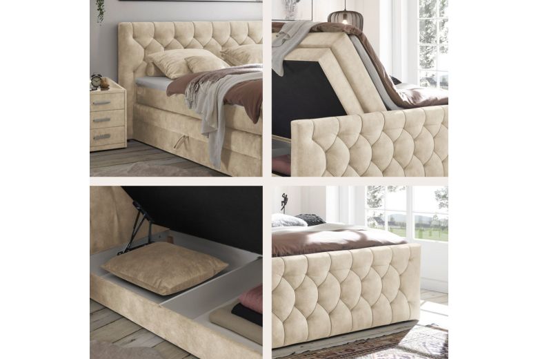 Boxspring bed 180x200 - Cashfield (With storage box)