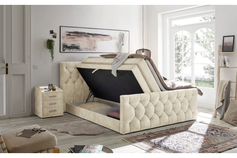 Boxspring bed 180x200 - Cashfield (With storage box)