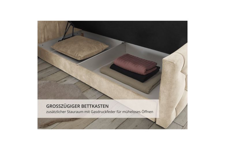 Boxspring bed 180x200 - Cashfield (With storage box)