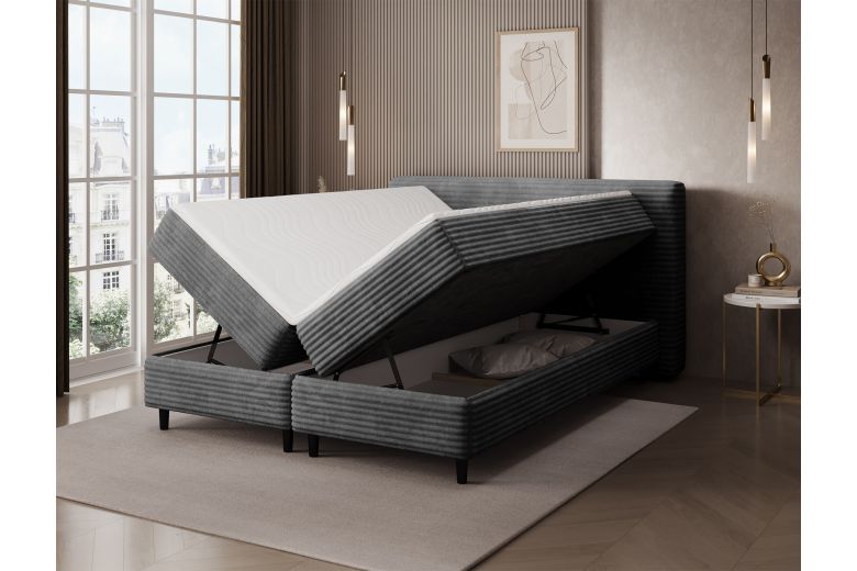 Boxspring bed 180x200 - Cortiko (Pull-out bed with storage box)