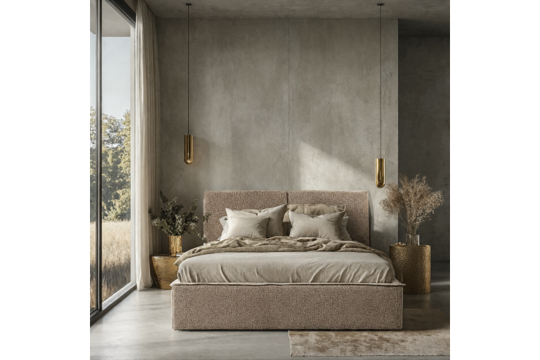 Upholstered bed 180x200 - Chiara with bed slat (With storage box)