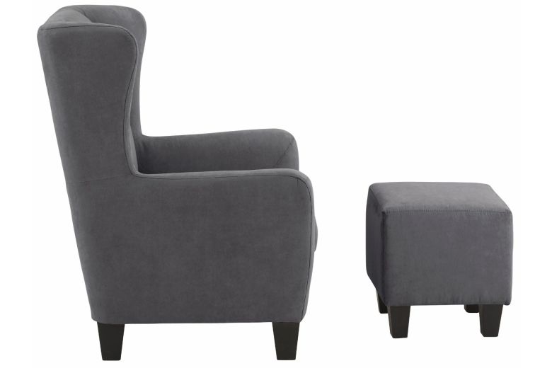 Chair - Chilly with a footstool grey