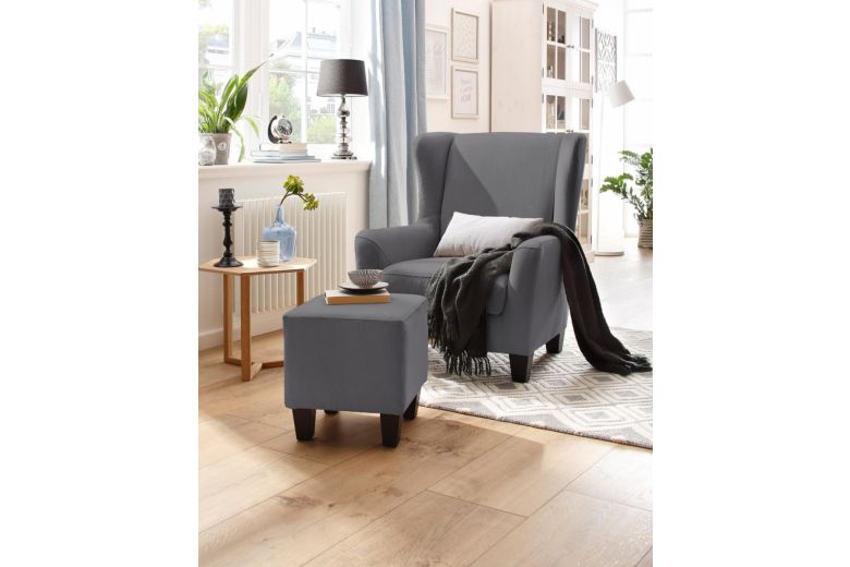 Chair - Chilly with a footstool grey