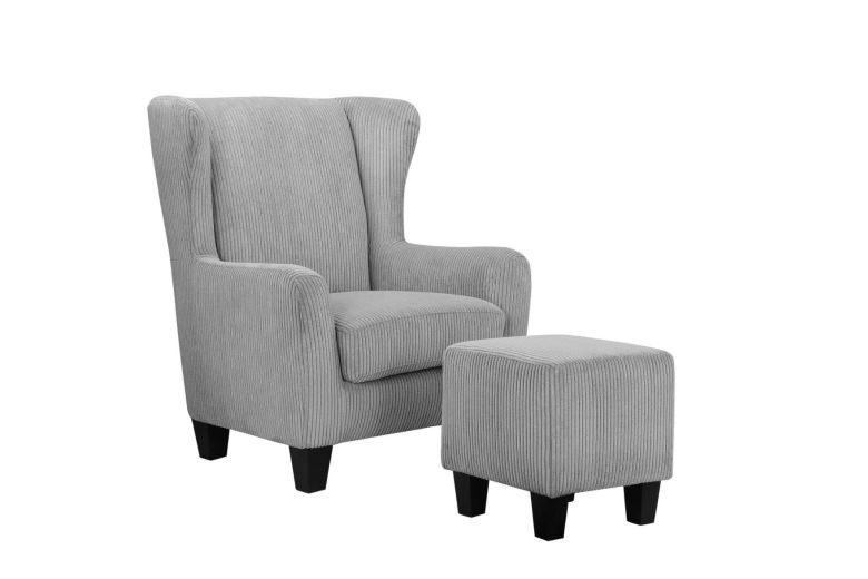 Chair - Chilly with a footstool grey