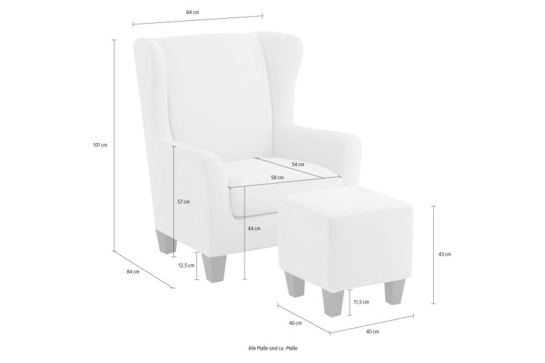 Chair - Chilly with a footstool cream