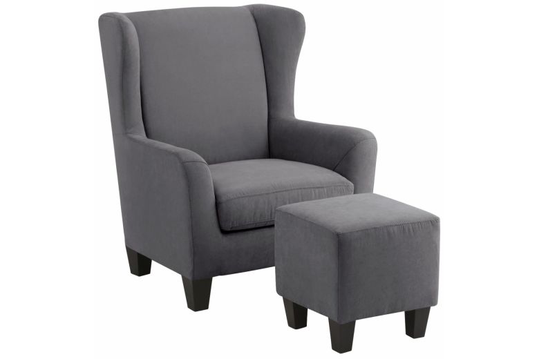 Chair - Chilly with a footstool grey