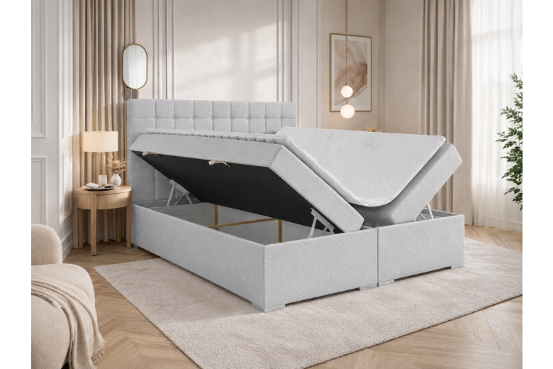 Boxspring bed 140x200 - Claudia (With storage box)