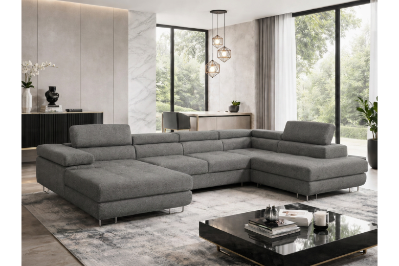 U shape sofa - Anton (Pull-out bed with storage box)