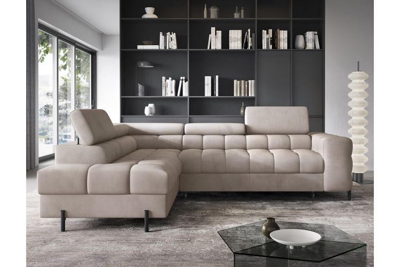 Corner sofa - Ferucce (Pull-out bed with storage box)