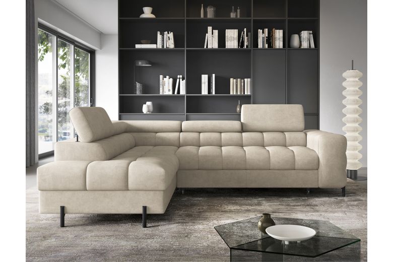 Corner sofa - Ferucce (Pull-out bed with storage box)
